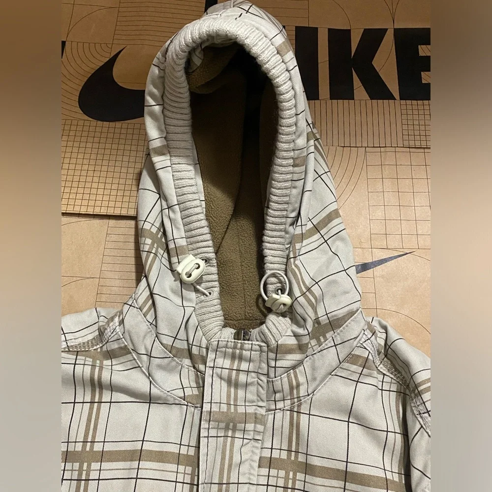 Quicksilver Insulated Winter Jacket Ski Snowboard plaid beige